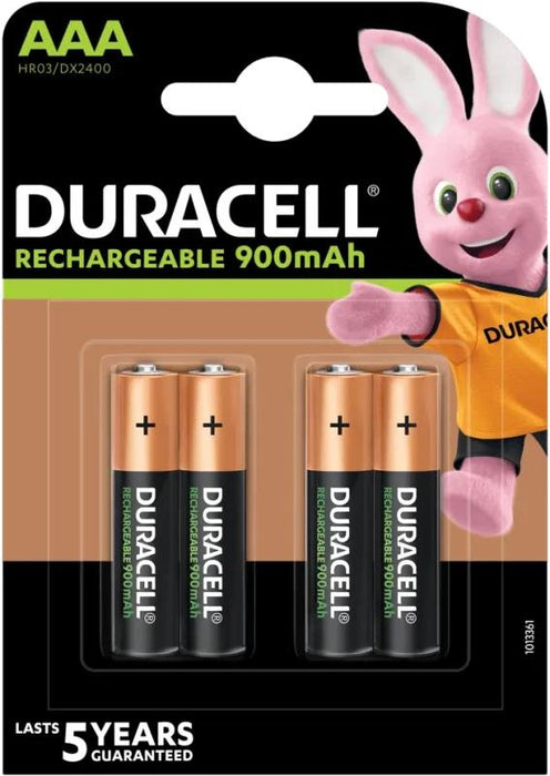 Rechargeable battery DURACELL R03 AAA, 900mAh NiMH, 1.2V, 4 pcs. in packaging