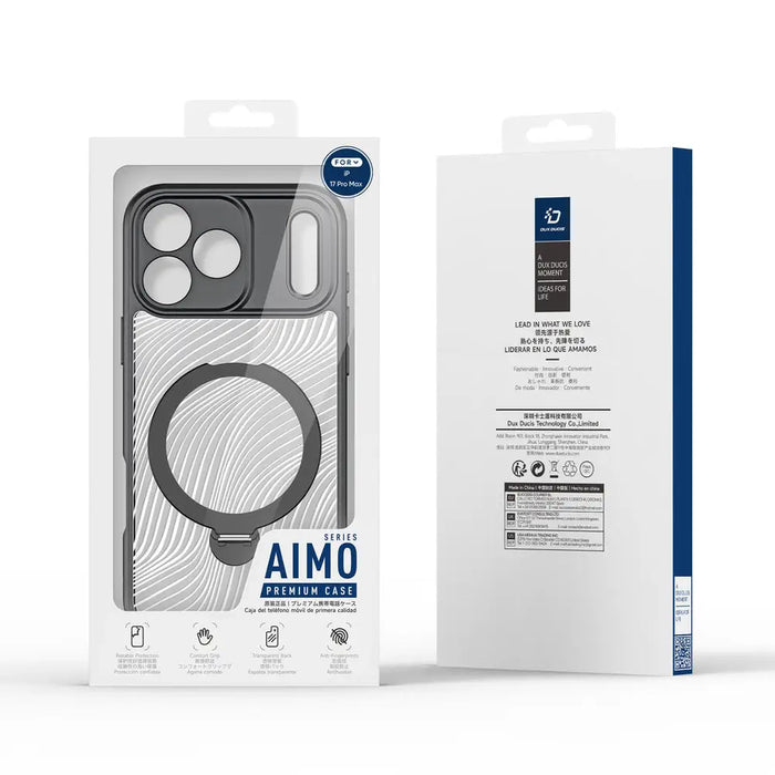 Dux Ducis Aimo Mag Case with Magnetic Ring and Stand for iPhone 17 Pro Max - Black - Cell phone cases