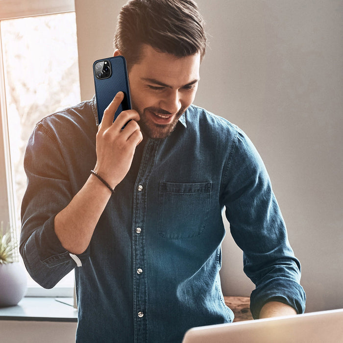 Dux Ducis Fino case cover iPhone 14 Pro blue nylon - Cell phone cases and covers<<<HurtelXML