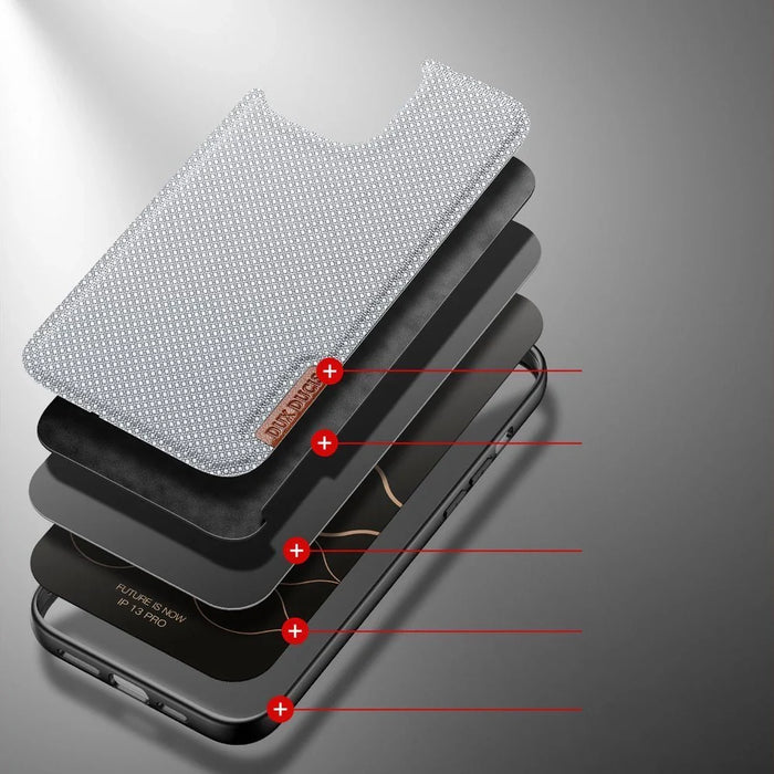 Dux Ducis Fino case covered with nylon material for iPhone 13 Pro gray - Cell phone cases and covers<<<HurtelXML