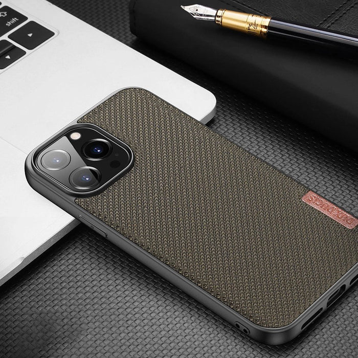 Dux Ducis Fino case covered with nylon material for iPhone 13 Pro green - Cell phone cases and covers<<<HurtelXML