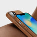 Dux Ducis Grit Leather Case for iPhone 14 Elegant Faux Leather Cover (MagSafe Compatible) Brown - Cell phone cases