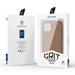 Dux Ducis Grit Leather Case for iPhone 14 Elegant Faux Leather Cover (MagSafe Compatible) Brown - Cell phone cases