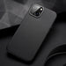 Dux Ducis Grit Leather Case for iPhone 14 Plus Elegant Faux Leather Cover (MagSafe Compatible) Black - Cell phone cases