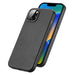 Dux Ducis Grit Leather Case for iPhone 14 Plus Elegant Faux Leather Cover (MagSafe Compatible) Black - Cell phone cases