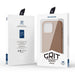 Dux Ducis Grit Leather Case for iPhone 14 Pro Max Elegant Faux Leather Cover (MagSafe Compatible) Brown - Cell phone