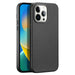 Dux Ducis Grit Leather Case for iPhone 14 Pro Max Elegant Faux Leather Cover (MagSafe Compatible) Black - Cell phone