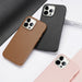 Dux Ducis Grit Leather Case for iPhone 14 Pro Max Elegant Faux Leather Cover (MagSafe Compatible) Brown - Cell phone