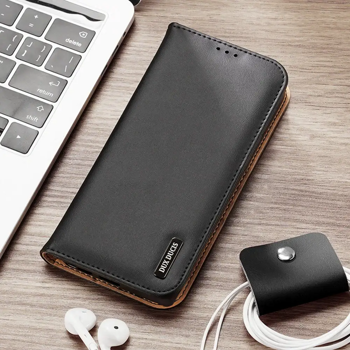 Dux Ducis Hivo Case for Samsung Galaxy S23 Ultra Flip Cover Wallet Stand RFID Blocking Brown - Cell phone cases