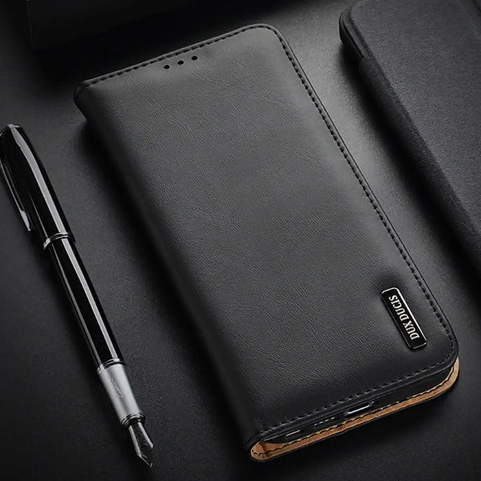 Dux Ducis Hivo Case for Samsung Galaxy S23 Ultra Flip Cover Wallet Stand RFID Blocking Brown - Cell phone cases