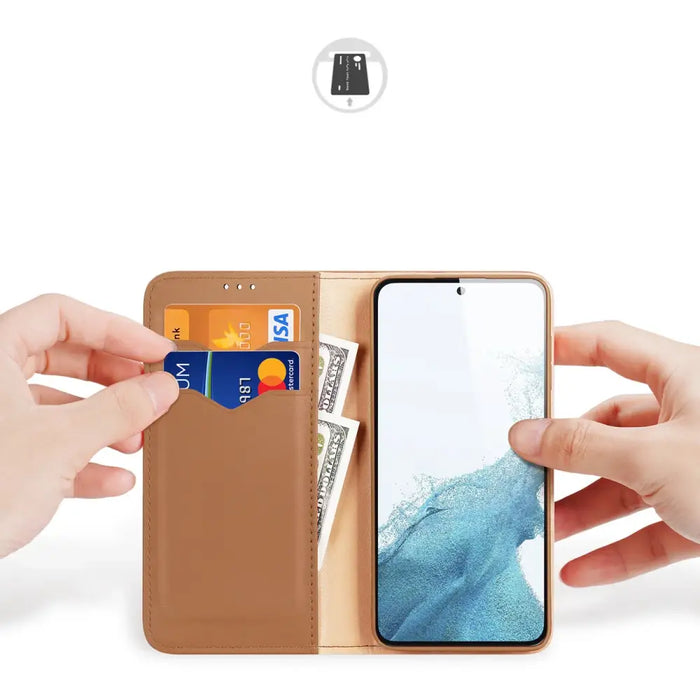 Dux Ducis Hivo case Samsung Galaxy S23 flip cover wallet stand RFID blocking brown - Cell phone cases