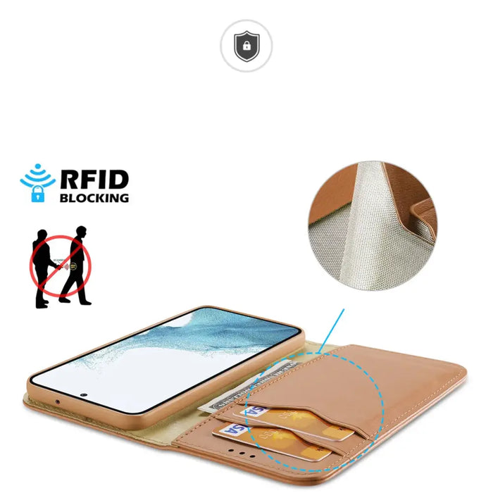 Dux Ducis Hivo case Samsung Galaxy S23 flip cover wallet stand RFID blocking brown - Cell phone cases