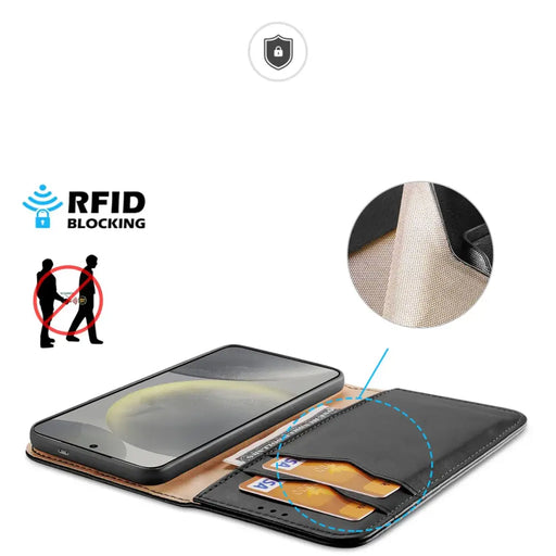 Dux Ducis Hivo case with flap and RFID blocking for Samsung Galaxy S24 - black - Cell phone cases and covers<<<HurtelXML