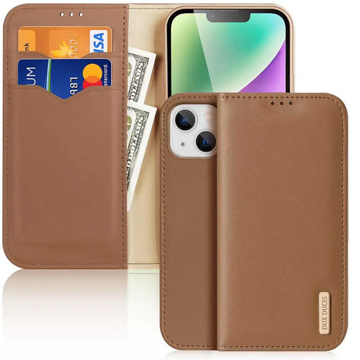 Dux Ducis Hivo iPhone 15 Plus wallet case with RFID blocking - brown - Cell phone cases and covers<<<HurtelXML