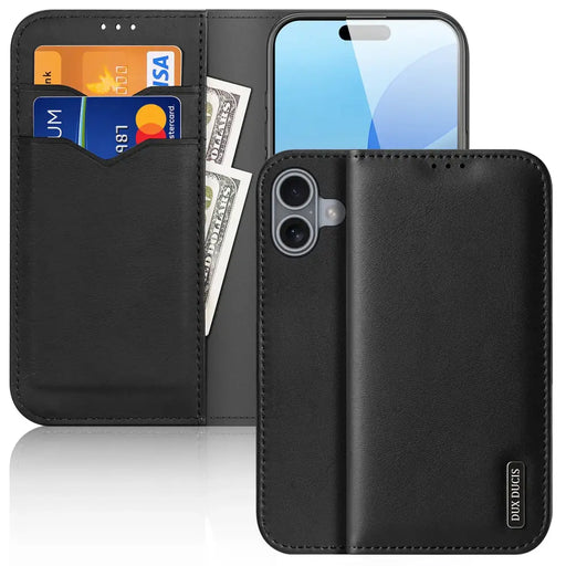 Dux Ducis Hivo iPhone 16 Case with Flip and RFID Protection - Black - Cell phone cases and covers<<<HurtelXML