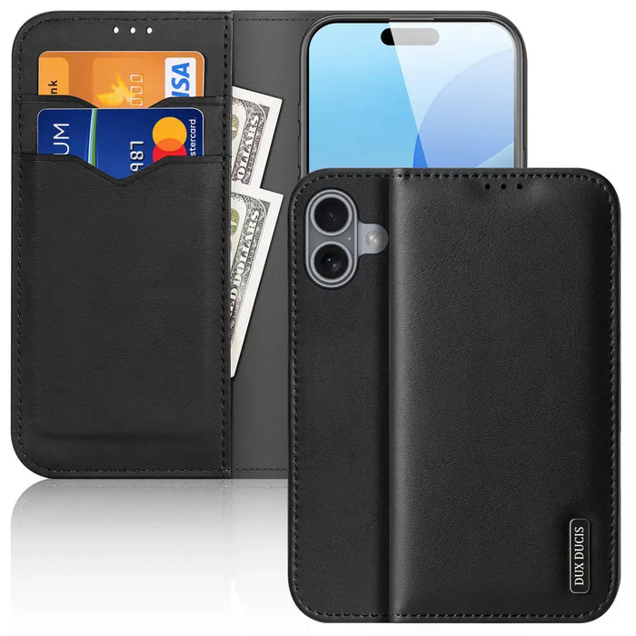 Dux Ducis Hivo iPhone 16 Case with Flip and RFID Protection - Black - Cell phone cases and covers<<<HurtelXML