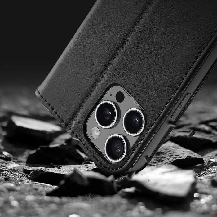 Dux Ducis Hivo iPhone 16 Pro Case with Flip and RFID Protection - Black - Cell phone cases and covers<<<HurtelXML
