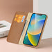 Dux Ducis Hivo Leather Flip Cover Genuine Leather Wallet for Cards and Documents iPhone 14 Brown - Cell phone cases