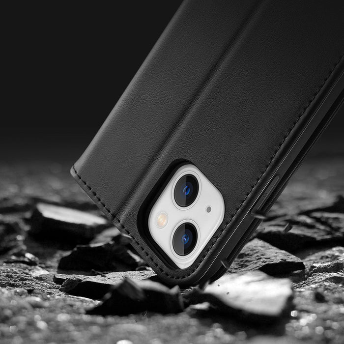 Dux Ducis Hivo Leather Flip Cover Genuine Leather Wallet for Cards and Documents iPhone 14 Plus Red - Cell phone cases