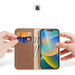 Dux Ducis Hivo Leather Flip Cover Genuine Leather Wallet for Cards and Documents iPhone 14 Brown - Cell phone cases