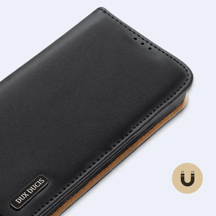 Dux Ducis Hivo Leather Flip Cover Genuine Leather Wallet for Cards and Documents iPhone 14 Pro Red - Cell phone cases