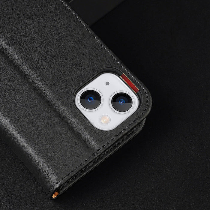 Dux Ducis Hivo Leather Flip Cover Genuine Leather Wallet for Cards and Documents iPhone 14 Plus Red - Cell phone cases