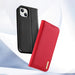 Dux Ducis Hivo Leather Flip Cover Genuine Leather Wallet for Cards and Documents iPhone 14 Plus Red - Cell phone cases