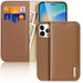 Dux Ducis Hivo Leather Flip Cover Genuine Leather Wallet for Cards and Documents iPhone 14 Pro Max Brown - Cell phone