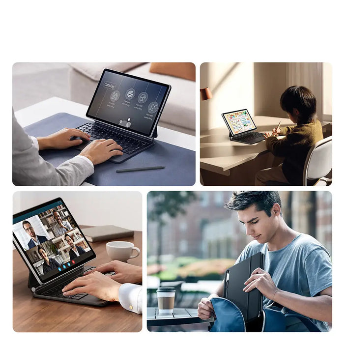 Dux Ducis Keyboard (MK Series) Case with Bluetooth Keyboard for Samsung Galaxy Tab S9 / S8 / S7 - Black - Cell phone