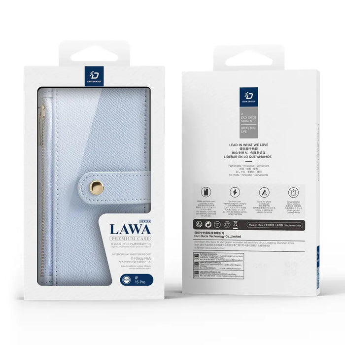 Dux Ducis Lawa Leather Case for iPhone 15 - Blue - Cell phone cases and covers<<<HurtelXML