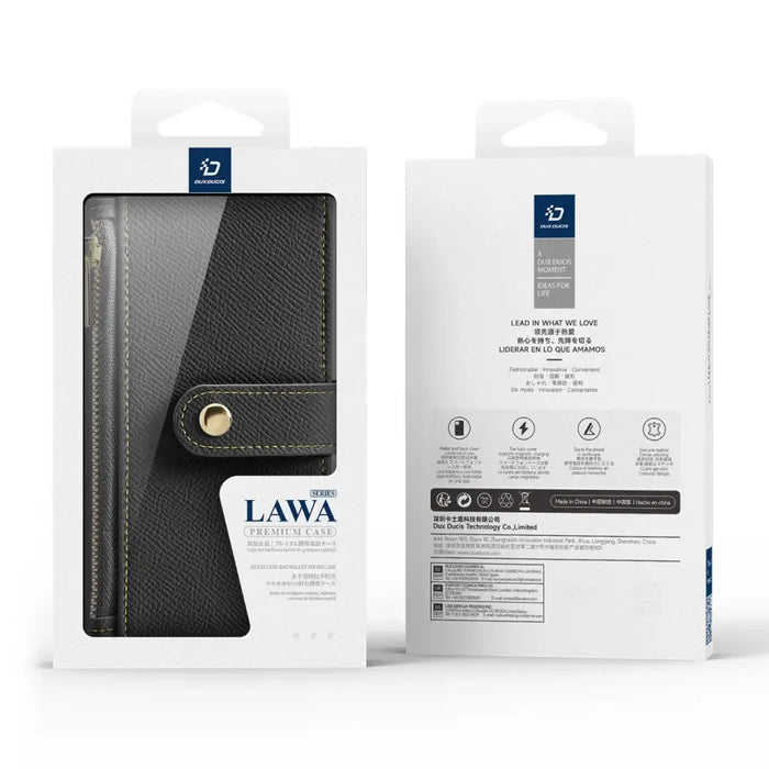Dux Ducis Lawa Leather Case for iPhone 16 Pro Max - Black - Cell phone cases and covers<<<HurtelXML