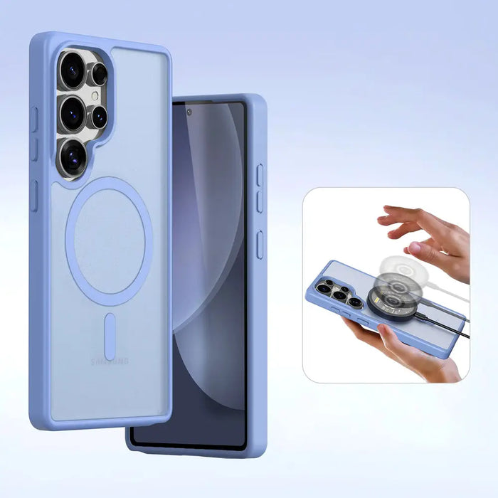 Dux Ducis Lawa Leather Case for Samsung Galaxy S25 Ultra with Detachable Magnetic Wallet - Blue - Cell phone cases