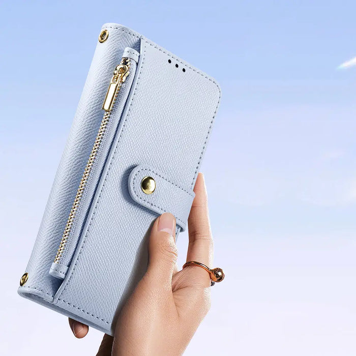Dux Ducis Lawa Leather Case for Samsung Galaxy S25 with Detachable Magnetic Wallet - Blue - Cell phone cases