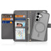 Dux Ducis Lawa Leather Case for Samsung Galaxy S25 with Detachable Magnetic Wallet - Gray - Cell phone cases