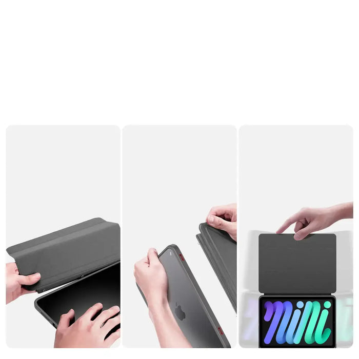 Dux Ducis Magi case for iPad mini 2021 smart cover with stand and storage for Apple Pencil gray - Cell phone cases