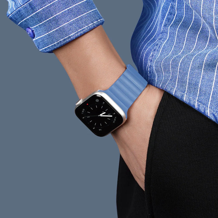 Dux Ducis Magnetic Strap Watch Strap 7/6/5/4/3/2 / SE (41/40 / 38mm) Magnetic Band Blue (Chain Version) - Cell phone