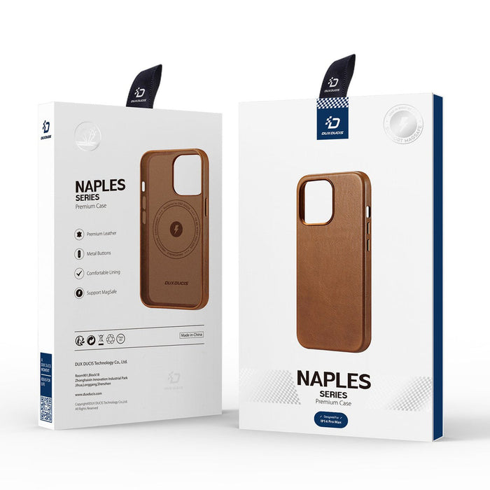 Dux Ducis Naples case iPhone 14 Pro Max magnetic leather MagSafe cover brown - Cell phone cases and covers<<<HurtelXML