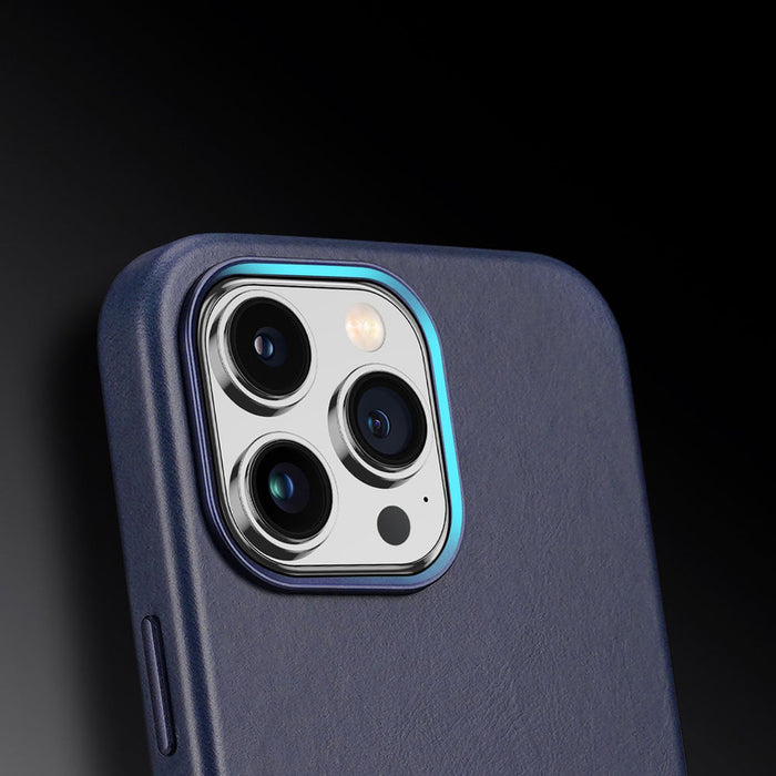 Dux Ducis Naples case iPhone 14 Pro Max magnetic leather case MagSafe blue - Cell phone cases and covers<<<HurtelXML