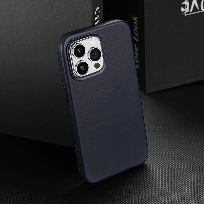 Dux Ducis Naples case iPhone 14 Pro Max magnetic leather case MagSafe blue - Cell phone cases and covers<<<HurtelXML