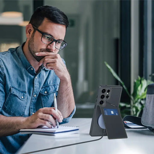 Dux Ducis Rafi II Case for Samsung Galaxy S25 Ultra with Stand and Wallet - Black - Cell phone cases