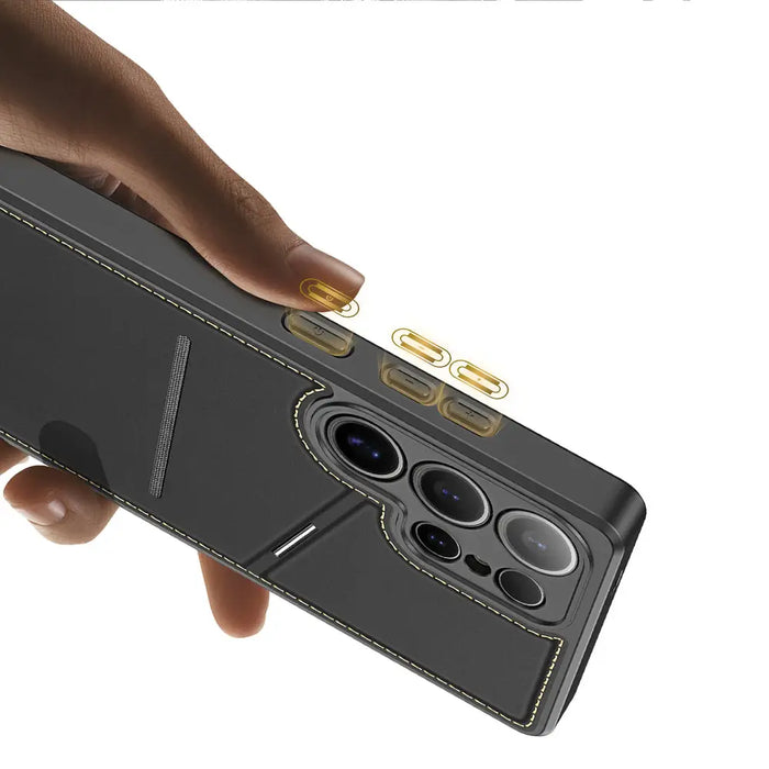 Dux Ducis Rafi II Case for Samsung Galaxy S25 Ultra with Stand and Wallet - Black - Cell phone cases
