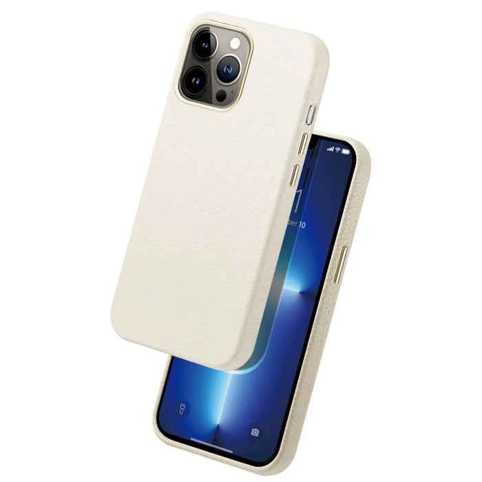 Dux Ducis Roma leather case for iPhone 13 Pro Max elegant genuine leather case white - Cell phone cases