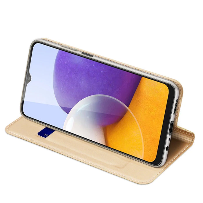 Dux Ducis Skin Pro Bookcase type case for Samsung Galaxy A22 4G golden - Cell phone cases and covers<<<HurtelXML