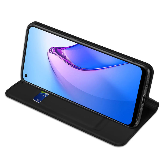 Dux Ducis Skin Pro case for Oppo Reno 8 flip cover card wallet stand black - Cell phone cases and covers<<<HurtelXML