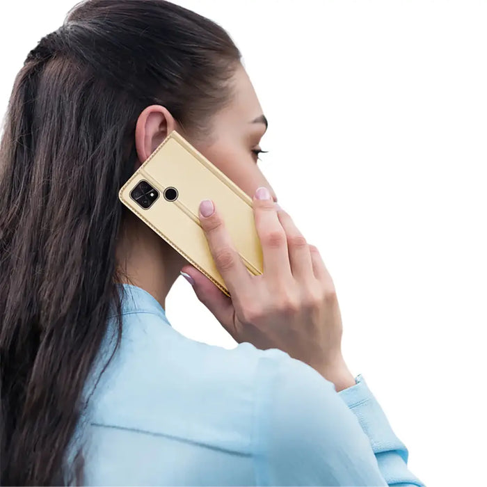 Dux Ducis Skin Pro Case for Xiaomi Poco C40 Flip Card Wallet Stand Gold - Cell phone cases and covers<<<HurtelXML