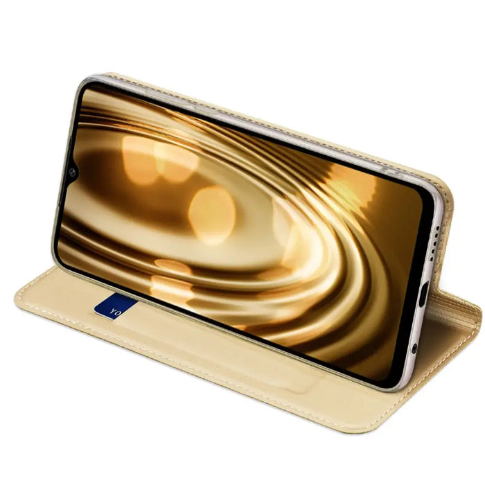 Dux Ducis Skin Pro Case for Xiaomi Poco C40 Flip Card Wallet Stand Gold - Cell phone cases and covers<<<HurtelXML