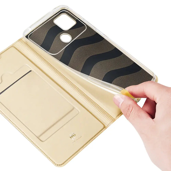 Dux Ducis Skin Pro Case for Xiaomi Poco C40 Flip Card Wallet Stand Gold - Cell phone cases and covers<<<HurtelXML