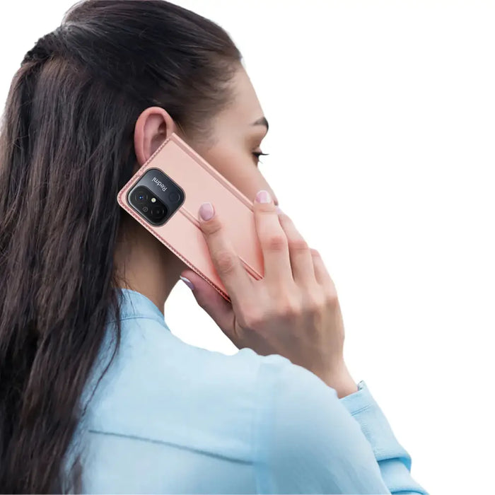 Dux Ducis Skin Pro Case For Xiaomi Redmi 11A / Poco C55 / Redmi 12C Cover Flip Card Wallet Stand Pink - Cell phone
