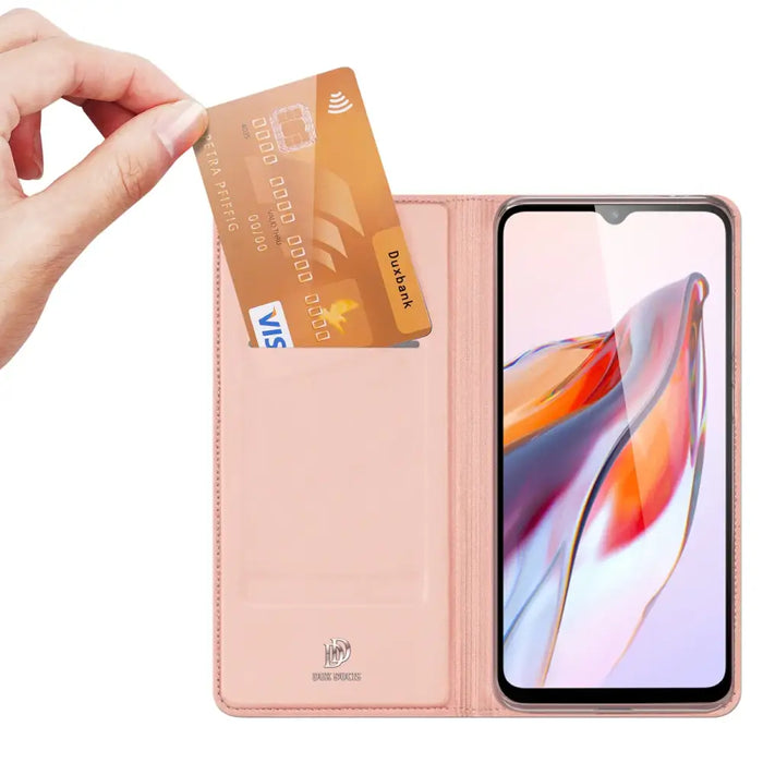 Dux Ducis Skin Pro Case For Xiaomi Redmi 11A / Poco C55 / Redmi 12C Cover Flip Card Wallet Stand Pink - Cell phone