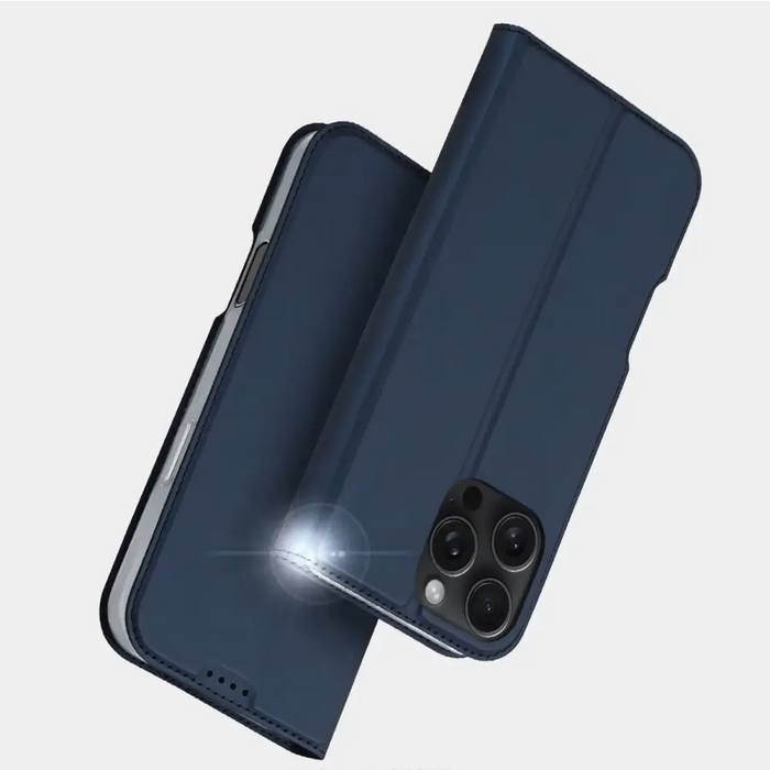 Dux Ducis Skin Pro iPhone 16 Pro Case with Flip and Card Slot - Blue - Cell phone cases and covers<<<HurtelXML